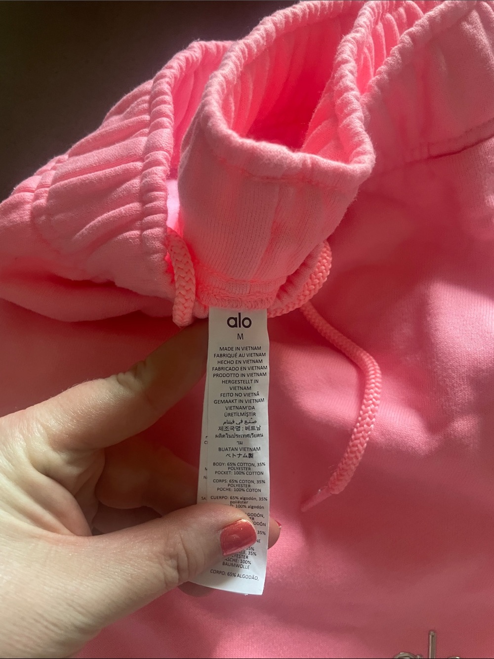 ALO Yoga Pink Cozy Drawstring Athletic Shorts - Picture 3 of 5